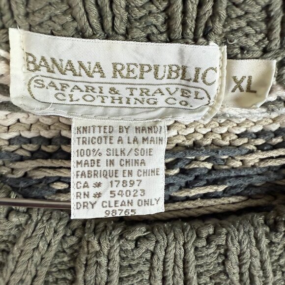 Vintage Banana Republic Safari & Travel Sweater Men Extra Large Fair Isle Nordic - Picture 6 of 7